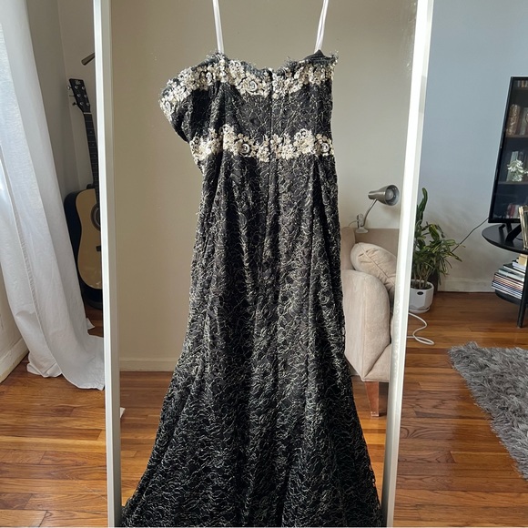 marchesa notte Gilded Gold Strapless Gown maxi dress size 4 CL - Picture 5 of 8